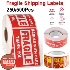 Fragile Stickers Handle with Care Thank You,Dot not Bend Stickers Shipping Label