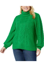G by Giuliana Women's Turtleneck Puff-Slv Sweater Green