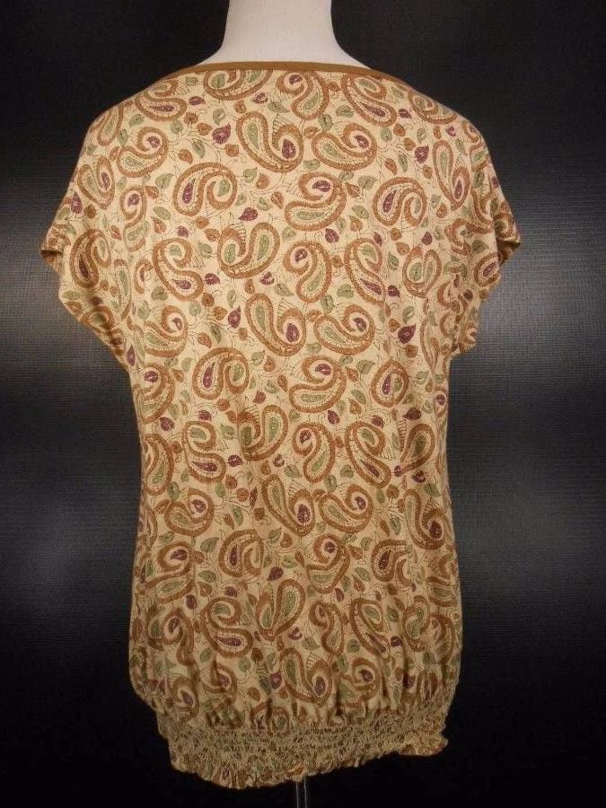 Hermosa Blusa Para Mujer Mediana Ralph Lauren Multicolor Diseño Paisley SS Tejida Foto 4 de 4