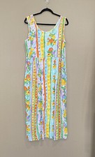 Vestido Jams World Mujer XL Floral Maxi Bolsillos Colorido Paleta EXTRA GRANDE