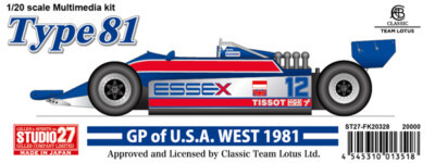 自動車 STUDIO27 02 JAPAN GP '00 1/20 STUDIO27 Original kit 】1/20 Type 81 GP of USA west ( Long Beach