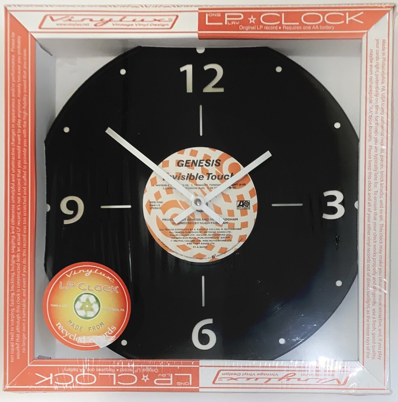 VINYLUX SEALED WALL CLOCK VINYL RECORD GENESIS INVISIBLE TOUCH ROCK LP CLOCK