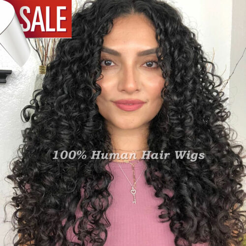 Sale 100% Peruvian Human Hair Wigs Womens Long Curly Wavy Hair Wigs No Lace  Wigs | eBay