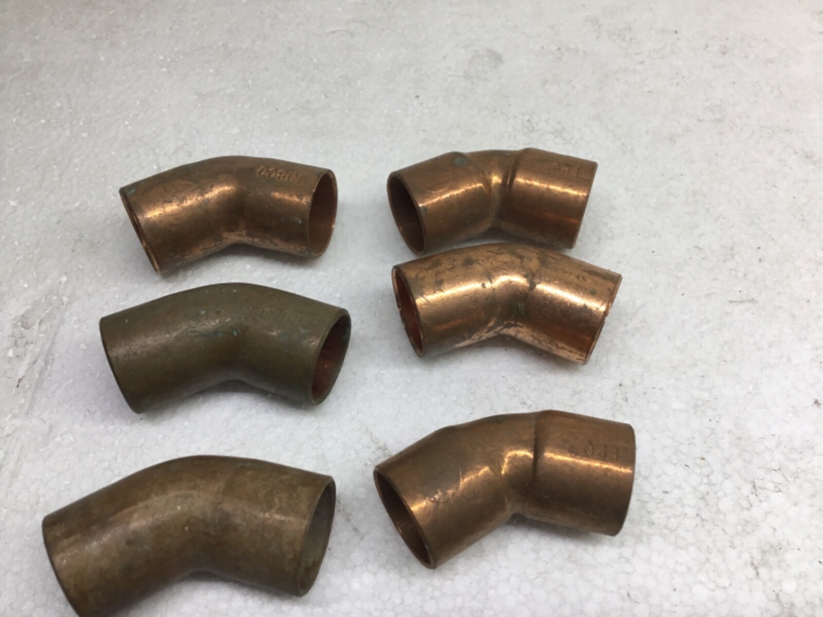 1/2"   45 elbo (BAG OF 6)- COPPER PIPE FITTING sweat x6