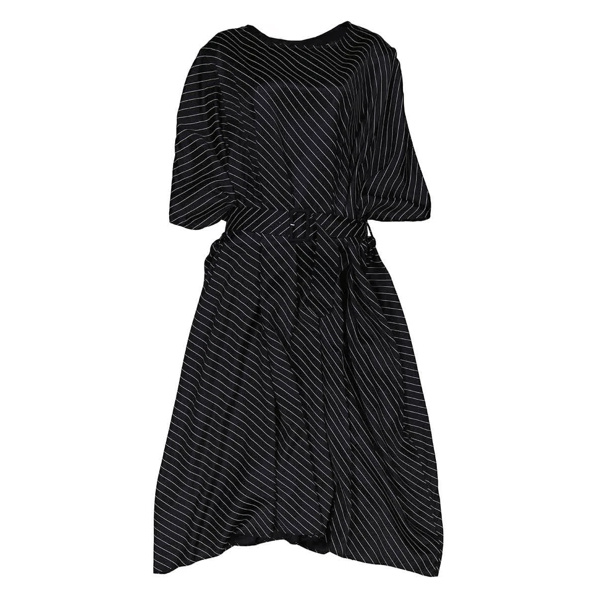 Abito midi MM6 Maison Margiela con cintura a righe in viscosa taglia large