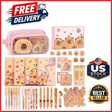 Capybara Stationery Set 92 Pcs Kawaii School Supplies with Pencil Case