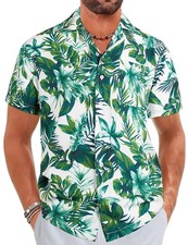 Men's Hawaiian Shirt Short Sleeve Button Down Aloha Beach Casual Button Up