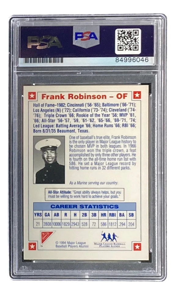Frank Robinson Signed 1994 Nabisco All-Star Legends Trading Card PSA/DNA - Image 2 of 4