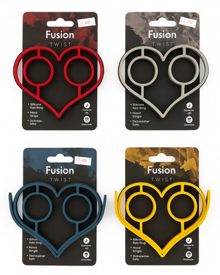 Menge 4x Fusion Twist Silikon Herz Ei Ringe Mehrfarbig Frühstück Braten Form