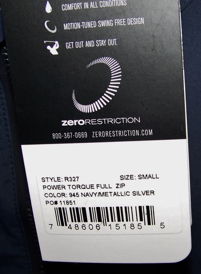 NEW $285 ZERO RESTRICTION Rain Jacket Shirt SHINNECOCK HILLS GOLF CLUB Sz S Navy - Image 3 of 4