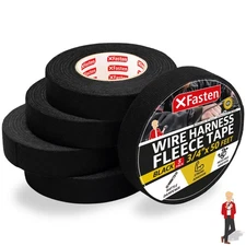 Wire Harness Tape 3/4 Inch x 50 ft (5-Pack 250ft Total) Residue-Free Cloth El...