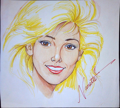 Nanette Portrait Drawing Robert James Wright Comic Book Studio Blonde Babe 1/1