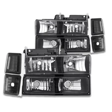 Fit For Chevy C/K 1994-1999 Headlights Corner Lamps Bumper Lamps Chrome Housing