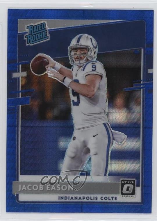 2020 Panini Donruss Optic Rated Rookies Blue Hyper Prizm Jacob Eason #162 16wc