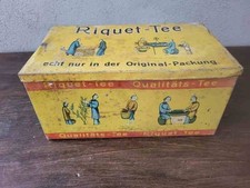 alte Riquet Tee Blechdose Leipzig Antike Reklame um 1900