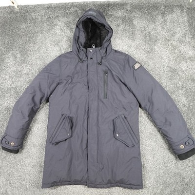 Schott Jacke Mantel Flyers Man Type-U Herren dunkelblau wattiert Kapuze