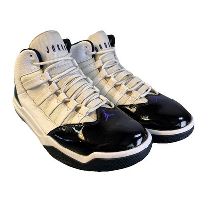 Air Jordan Max Aura Shoes Sneaker Patent Black White Purple Color Men s Size 9.5