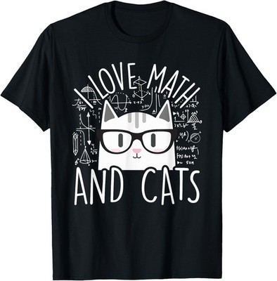 I Love Math And Cats Cute Kitty Cat Feline Lover Gift T-Shirt