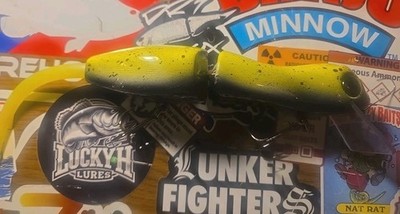  Lunker Fighters Diesel Lizard XL Wood Swimbait, Topwater 3.5oz