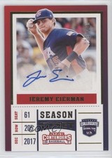 2017 Panini Elite Extra Edition USA Baseball Gold 75/100 Jeremy Eierman Auto lu0