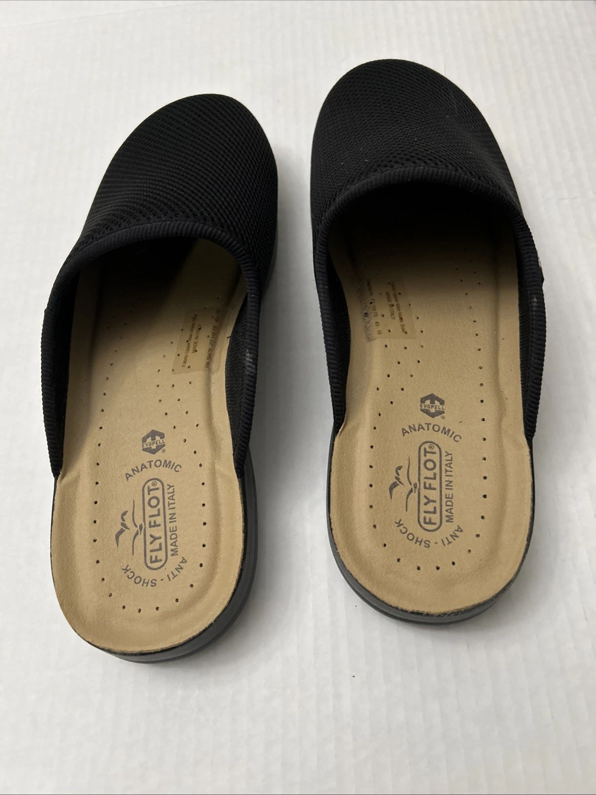 Fly Flot Clogs, Made In Italy, Anatomical, Anti-Shock, Black, Lite Weight, 43/10
