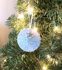 Glitter sand dollar Christmas ornaments..set of 4