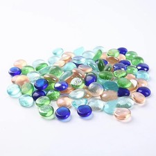 100g Mixed Color Glass Gems Pebbles Stones Flat Marbles for Vase Embellishment