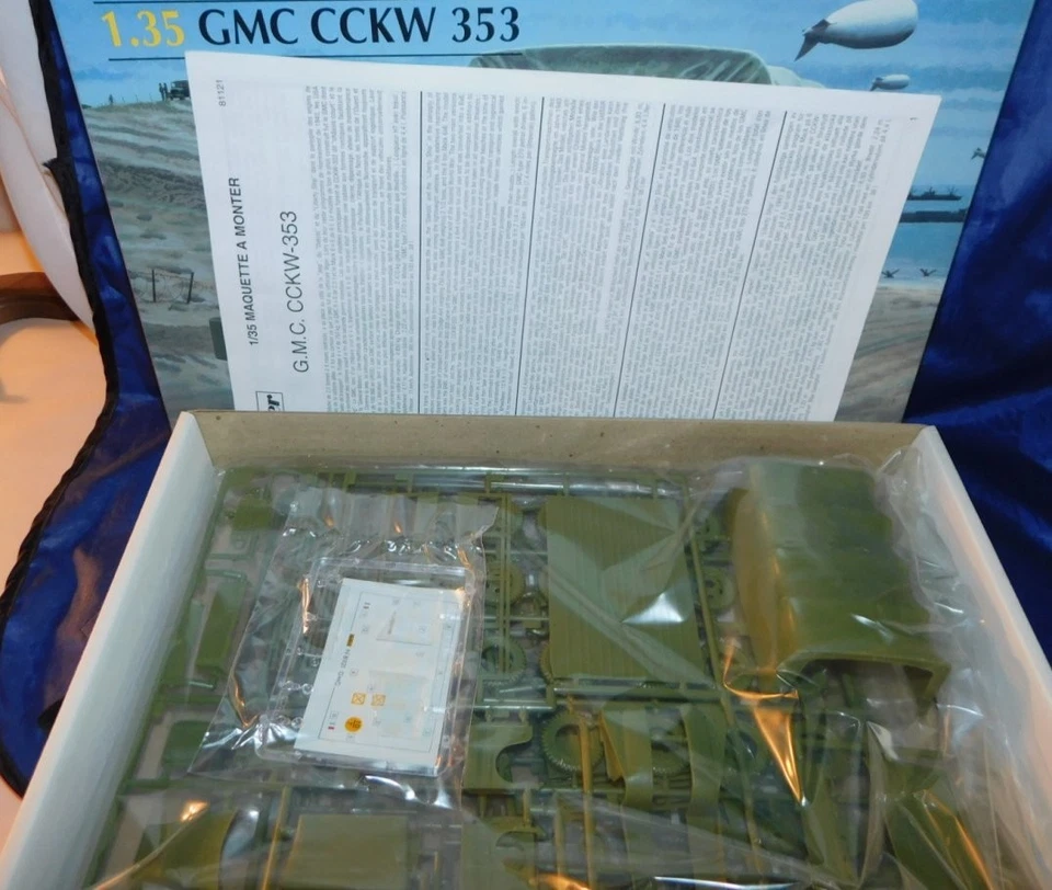 HELLER - 1/35 吉姆西 CCKW 353 军队卡戈卡车 1/35 模型套件全新带盒 — 第 2/2 张图片