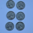 George Washington Silver Quarter Lot 1934 1935 1941 1944 1962 1964  33.75 Grams
