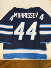 Autographed Signed Josh Morrissey Winnipeg Blue XL Hockey Jersey JSA COA