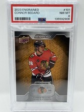 2023-24 Upper Deck Engrained #101 Connor Bedard Oak /399 PSA 8 RC