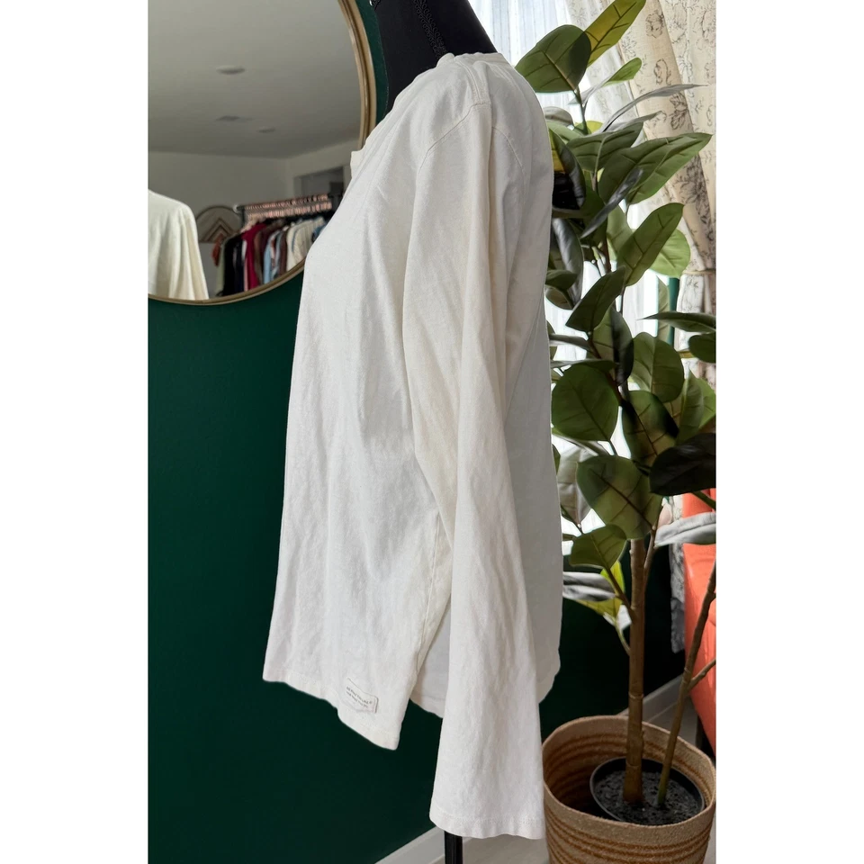 Camiseta Life is Good Dog Gráfica Manga Larga Mujer XL Crema Dibujos Animados Twee Informal Foto 4 de 4