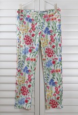 J. MCLAUGHLIN 168 Stretch Pull On Floral Slim Leg Ankle Pants Size 14