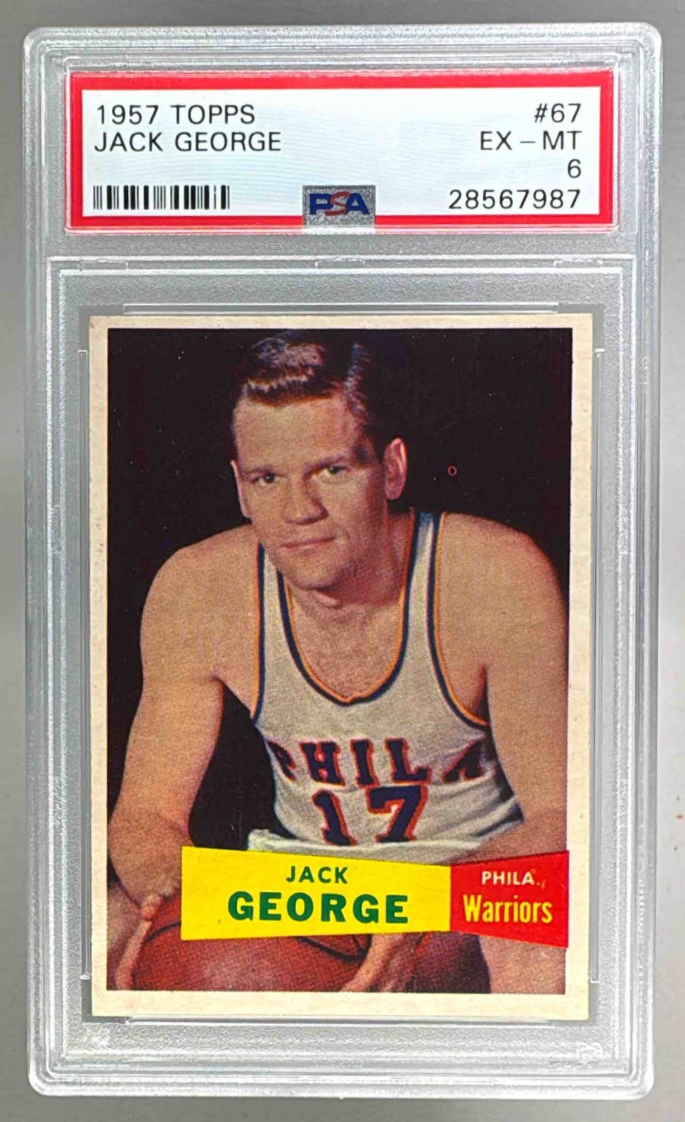 28567987 Jack George 1957 Topps #67 Rookie RC PSA 6