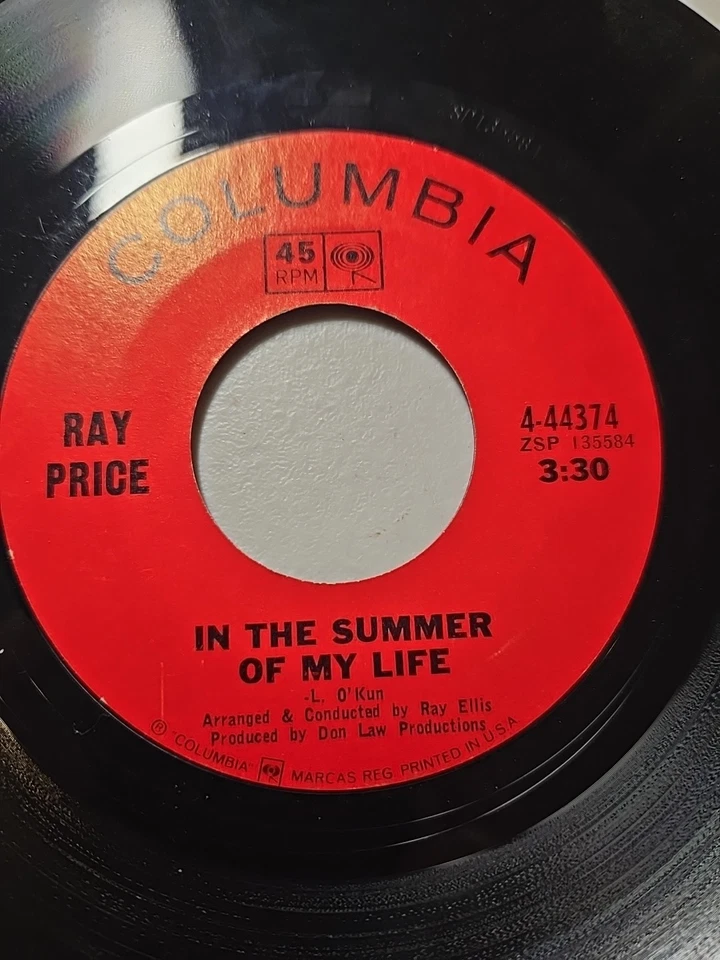 RAY PRICE: Take Me As I Am / In The Summer Of My Life .. DJ 45 RPM -1967 Foto 2 de 4