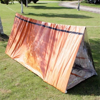 Orange Notfallzelt & Rettungsdecke, wasserdicht, Sonnenschutz, Isolierung, 2,4 m