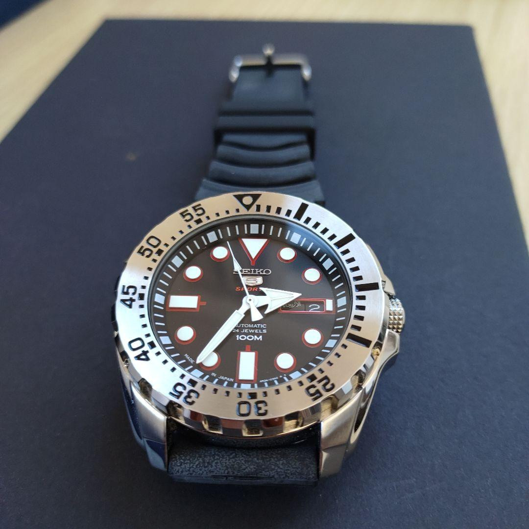 Seiko 5 Sports Automatic SRP601J1 Silver Rubber Band 44mm Watch