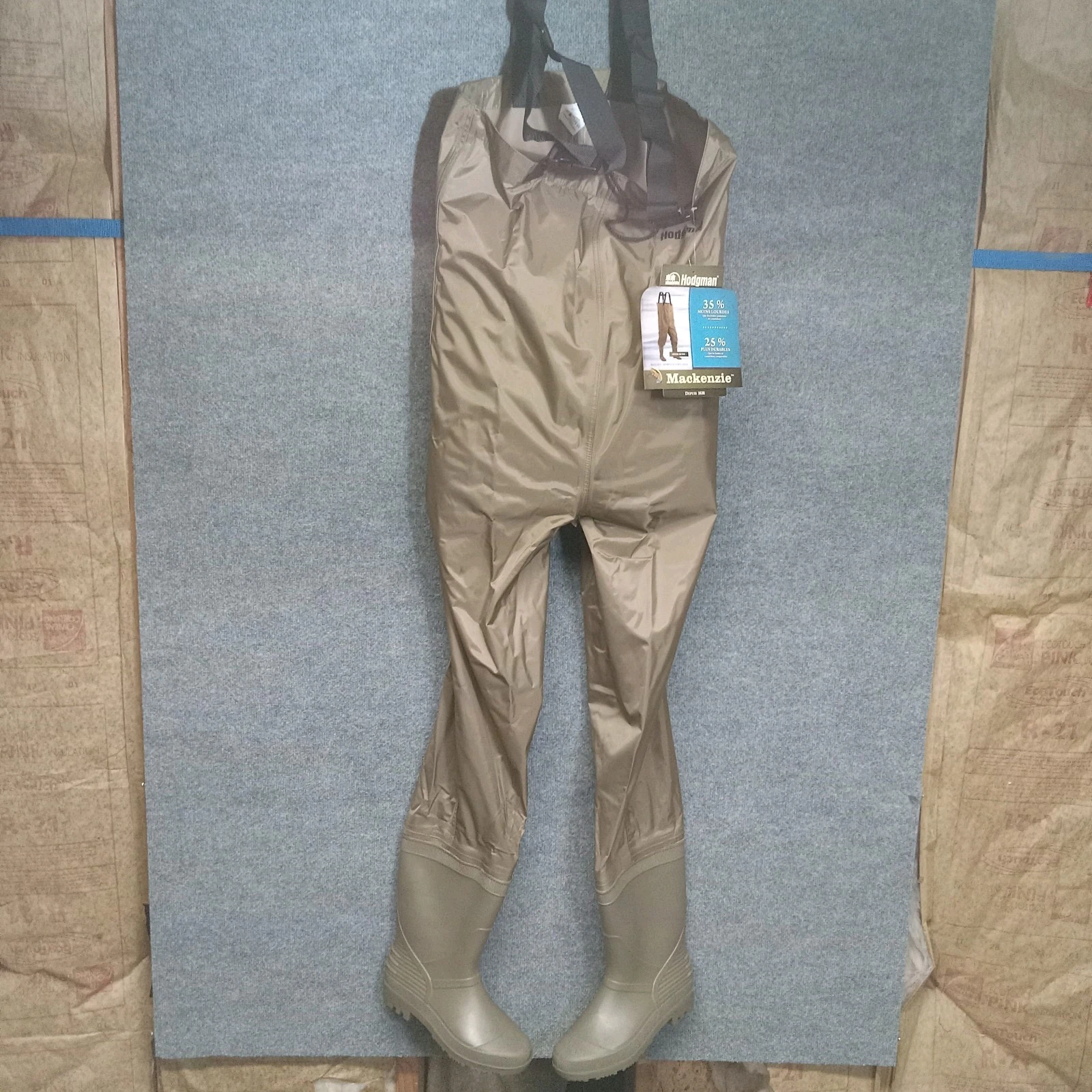 Hodgman Chest Fishing Waders Mens Size 7 Boot Mackenzie Brown Nylon/PVC