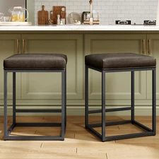 Counter Height 24" Bar Stools Set of 2 for Kitchen Counter Backless Modern Barst