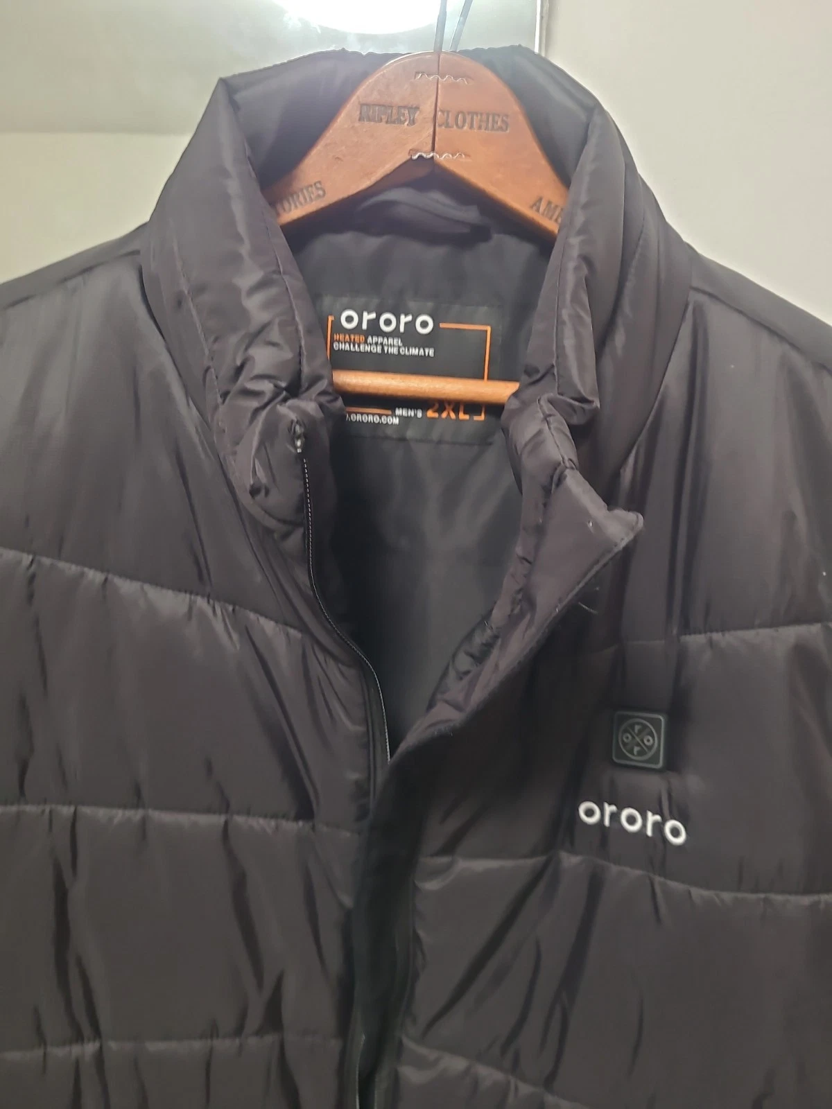 ORORO Heated Vest Men’s 2XL Black Battery Powered Heated Puffer Jacket NO BAT