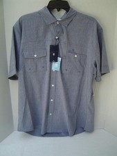 NEW MENS IZOD SALTWATER TWILIGHT BLUE SHORT SLEEVE SHIRT SIZE EXTRA LARGE