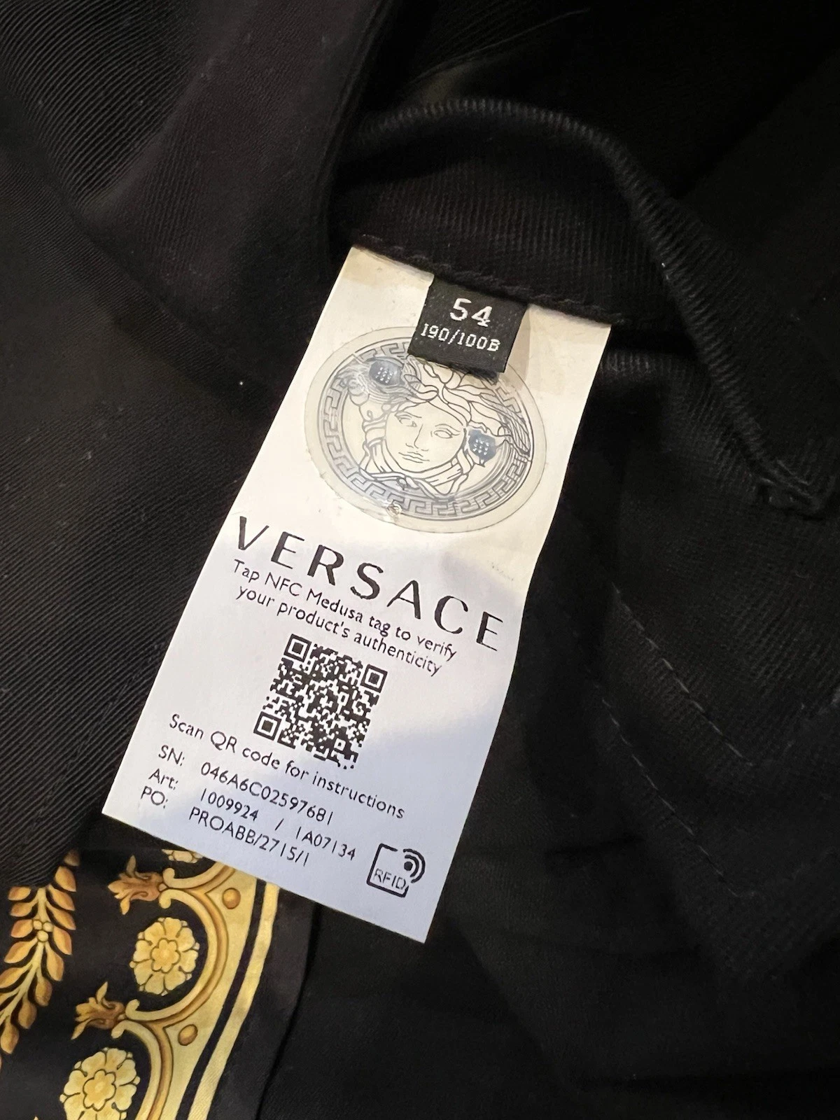 VERSACE ABBIGLIAMENTO Gabardine Single breasted Coat In Black Men Sz 54 $2825 image 12