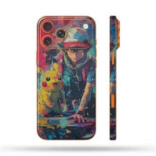 Phone Skin/Phone Wrap For iPhone, Samsung, Android Printed Leather Anime Pikachu