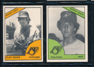 Lot (2) Clay Hicks 1977 1978 TCMA Appleton Foxes #0329 #0298 (HI45