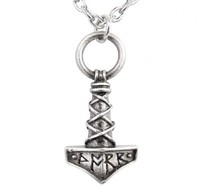 Alchemy Gothic Thor Mjolnir Amulett-AnhäNger Aus Zinn Silber P696