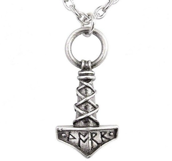 Alchemy Gothic Thor Mjolnir Amulett-AnhäNger Aus Zinn Silber P696-image