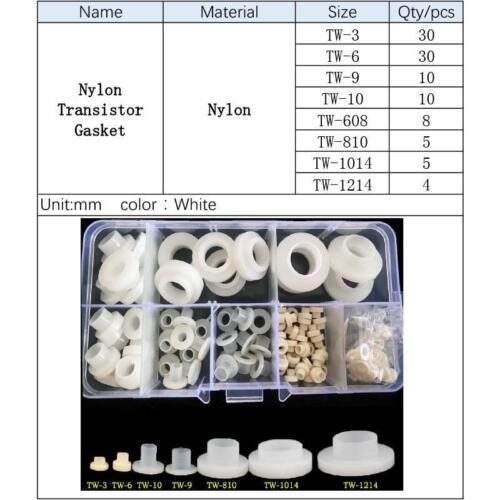 T-type Plastic Washer Nylon Transistor Gasket Spacer Screw Thread Protector Kit - Picture 3 of 26