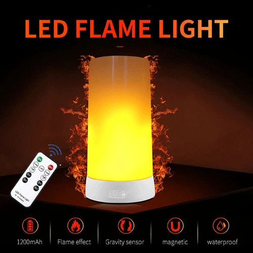 USB LED Flamme Licht Nachtlicht Fackel Feuer Lampe Flackernde Flammenlicht** - Bild 6 von 16