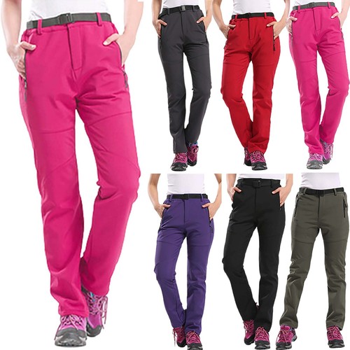 Women's Waterproof Pants Hiking Ski Snow Fleece Lined Insulated Outdoor Pants - Picture 4 of 27