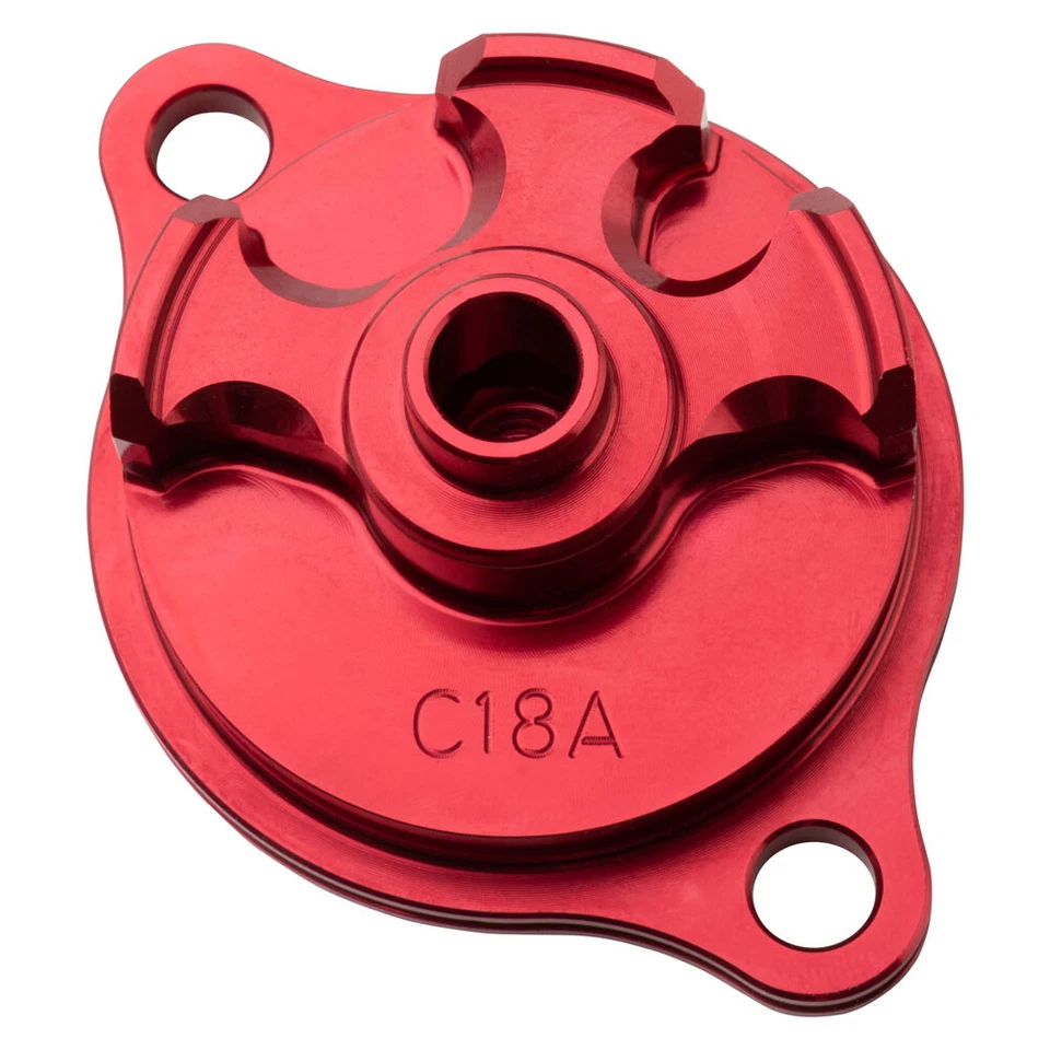 Cubierta de filtro de aceite de aluminio Tusk roja para HONDA CRF150R CRF150RB 2007-2022 Foto 2 de 2